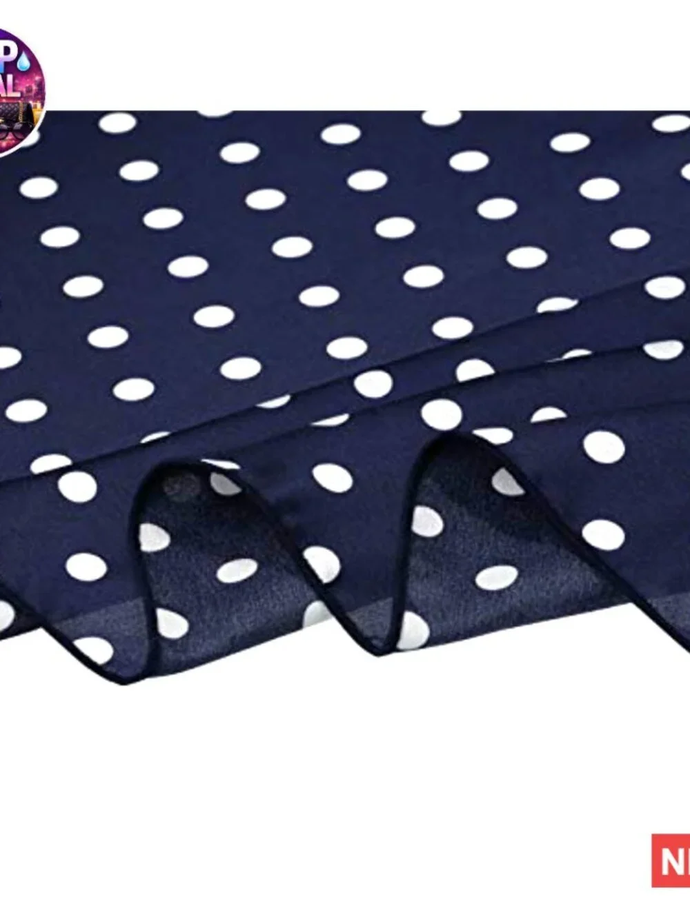 Polyester Polka Dot Square Scarf Kerchief Headband Accessory